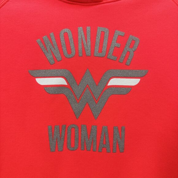 Under armour Hoodie Girls XL Wonder Woman DC Collab Pink Pullover Storm Jacket - Picture 2 of 11